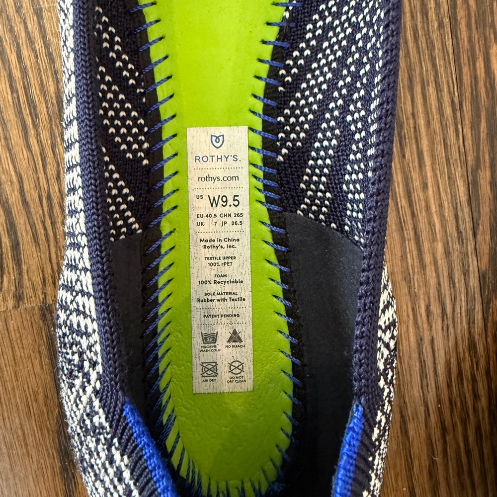 Rothy's navy and White Houndstooth Flats - Picture 3 of 3